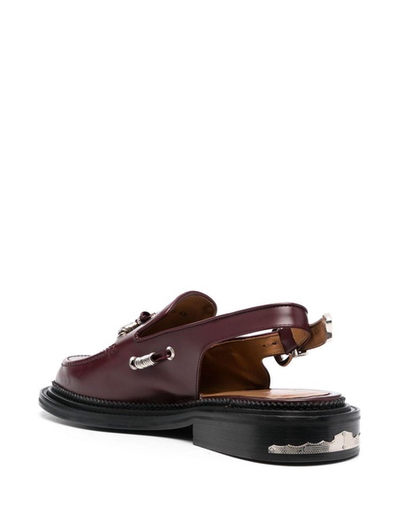 sling-back leather loafers