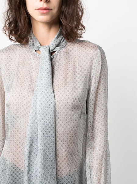 geometric-pattern silk blouse