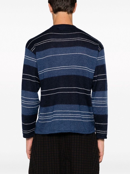 striped patterned intarsia-knit jumper