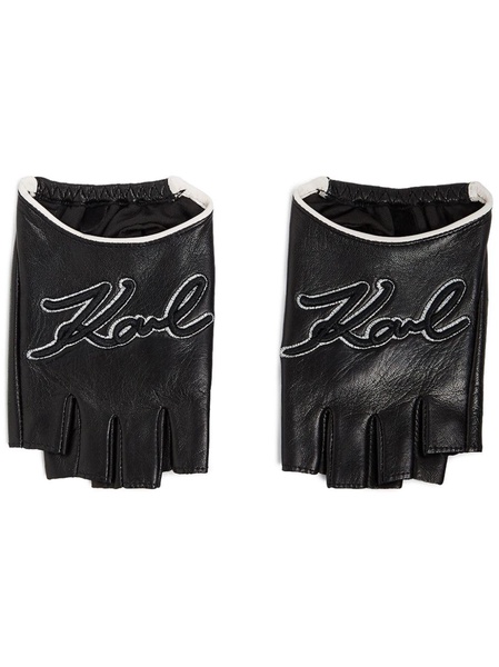 Signature fingerless leather gloves