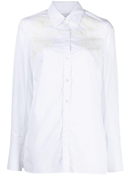 spread-collar cotton shirt