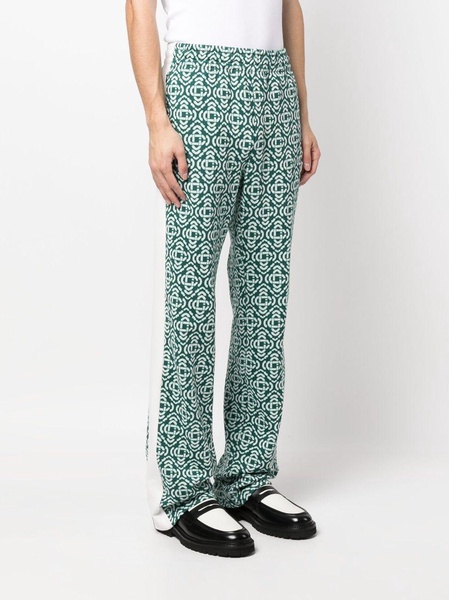 monogram-jacquard track pants