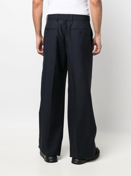 flared high-waisted trousers