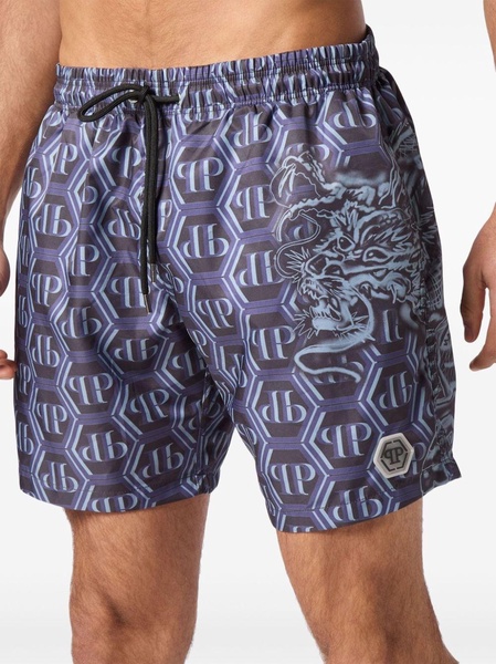 monogram pattern swim shorts 