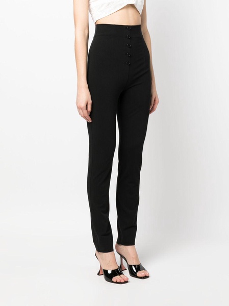 high-waisted stretch-cotton trousers