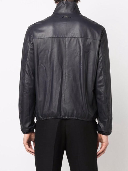 drawstring hem biker jacket