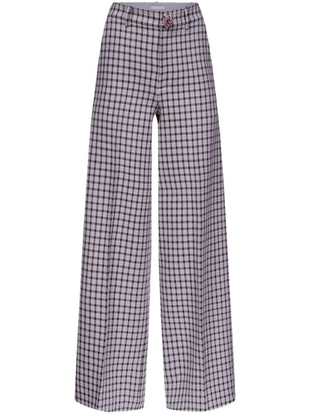 checked wide-leg trousers 