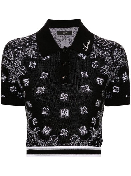 bandana jacquard polo top