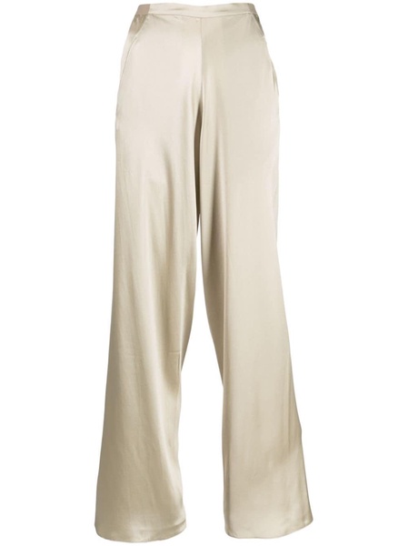 wide-leg silk trousers