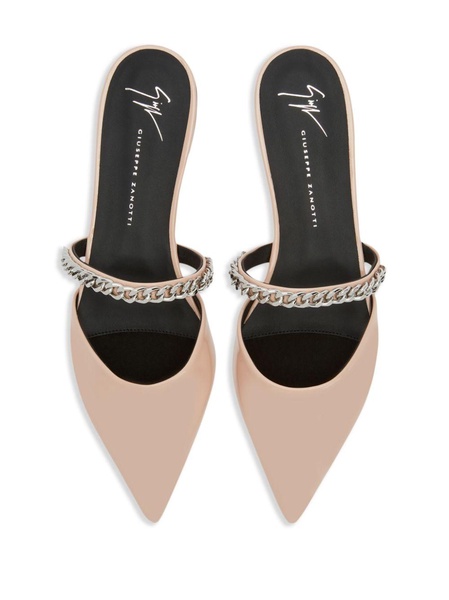 Laurette chain-detail leather mules