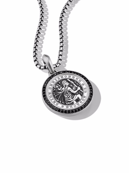 sterling silver St. Christopher diamond amulet