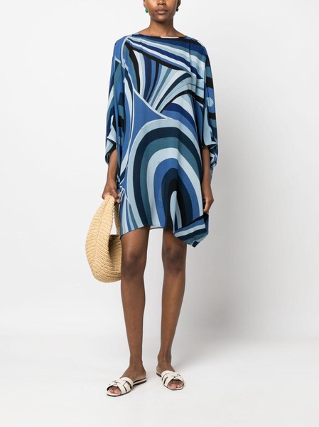 abstract-print lightweight midi kaftan 