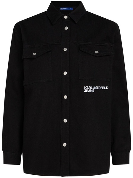 logo-embroidered overshirt