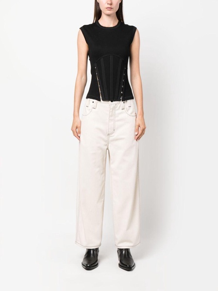 wide-leg cropped trousers