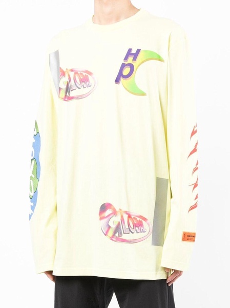 Global-print long-sleeve T-shirt