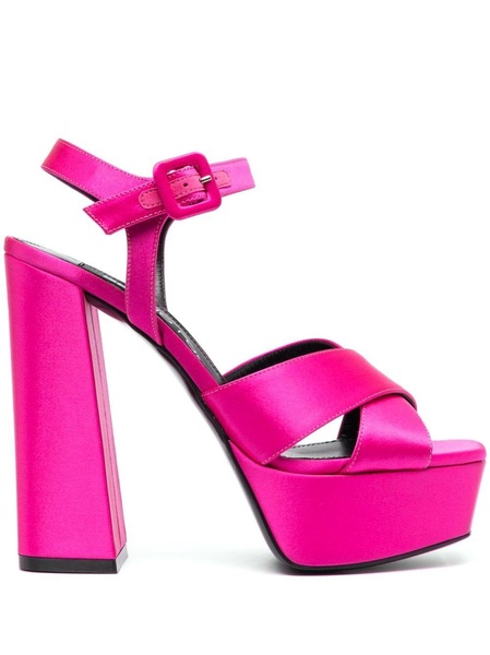 130mm open-toe satin sandals