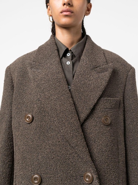 curly-texture wool-blend coat