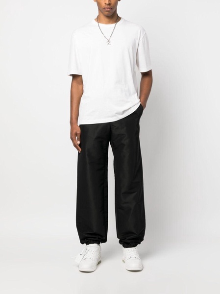 logo-patch wide-leg trousers