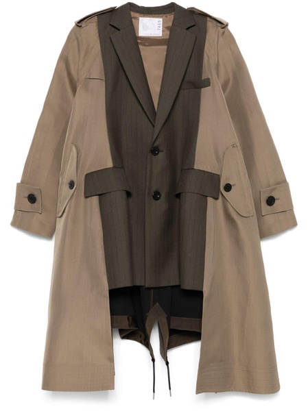 panelled-design trench coat