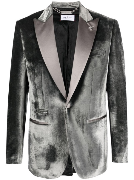 single-breasted velvet blazer