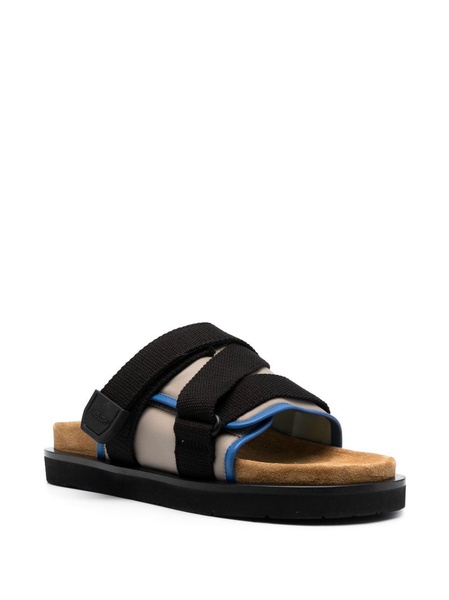 leather padded slides