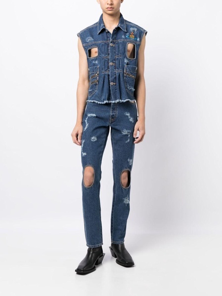 mid-rise straigh-leg jeans