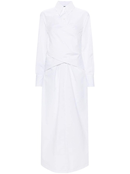 crossover-detail poplin shirtdress