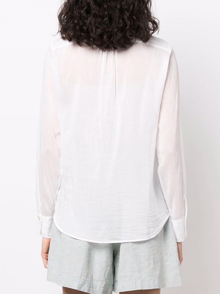 long-sleeved semi-sheer shirt 