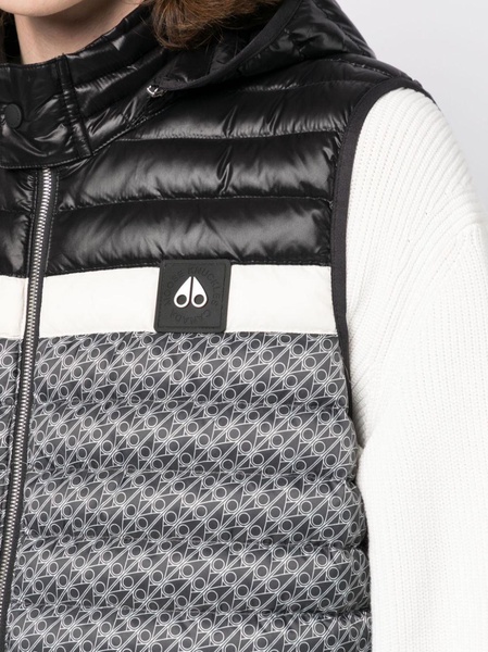 logo jacquard padded gilet