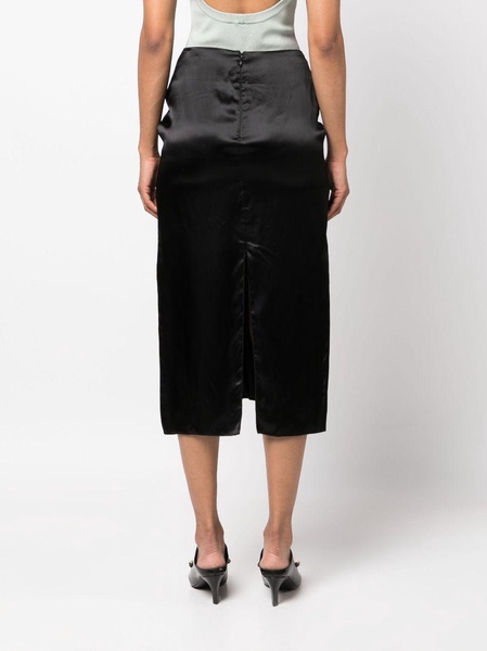 gathered-waist midi skirt