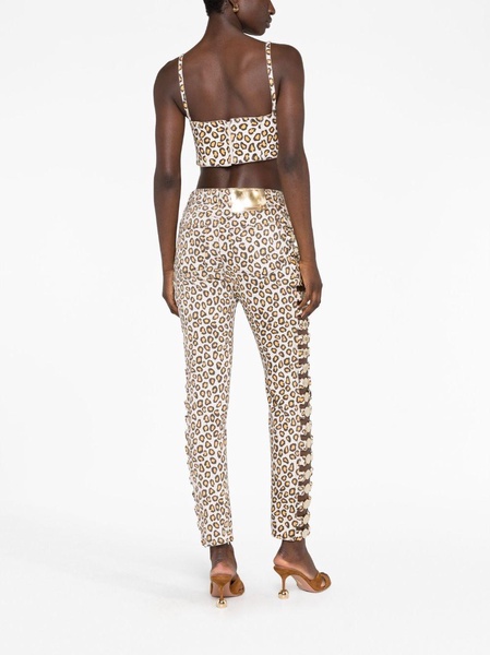 leopard-print jeans