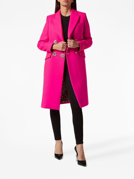 crystal-embellished wool coat