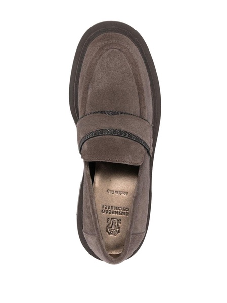 slip-on suede leather loafers