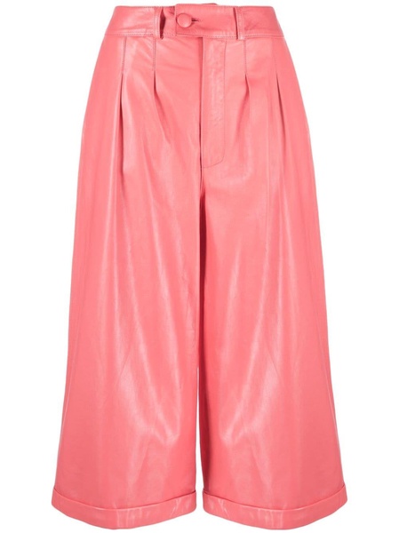 Hose leather cropped trousers