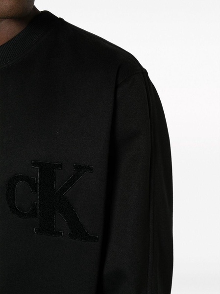 logo-patch crew-neck sweatshirt