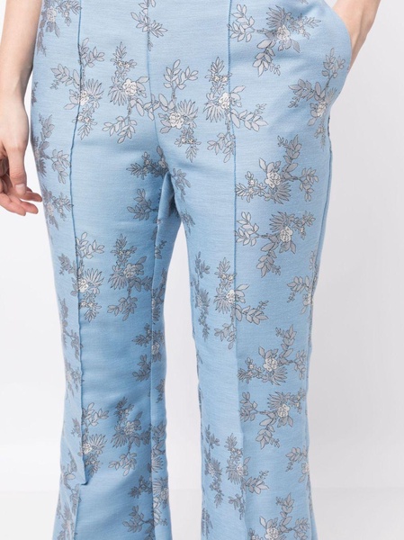 Circa 72 floral-jacquard flared trousers