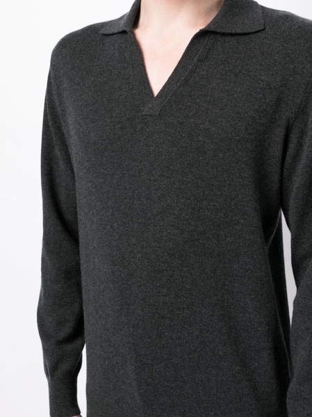 long-sleeve cashmere  polo shirt