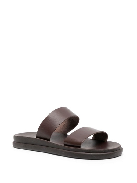 Nicos leather slides 