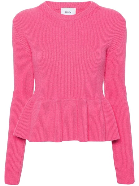 peplum ribbed-knit jumper