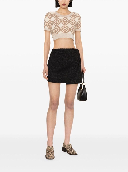 Moon Diamont jacquard miniskirt