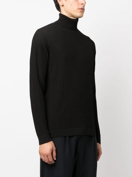 roll-neck intarsia-knit jumper