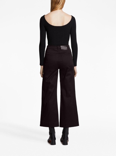 high-waisted cropped trousers