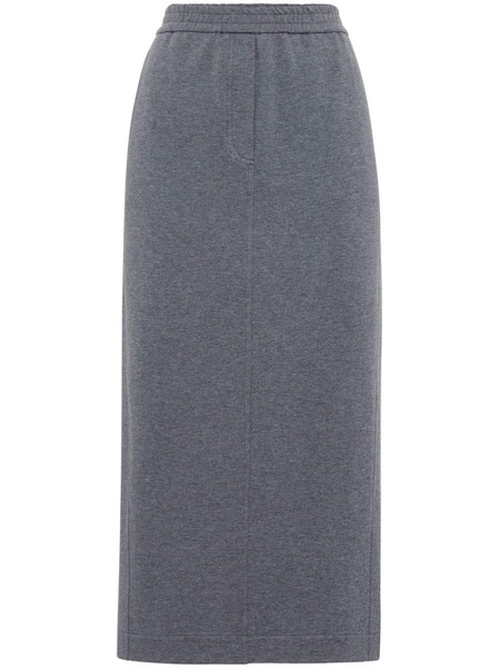 elasticated-waistband midi skirt