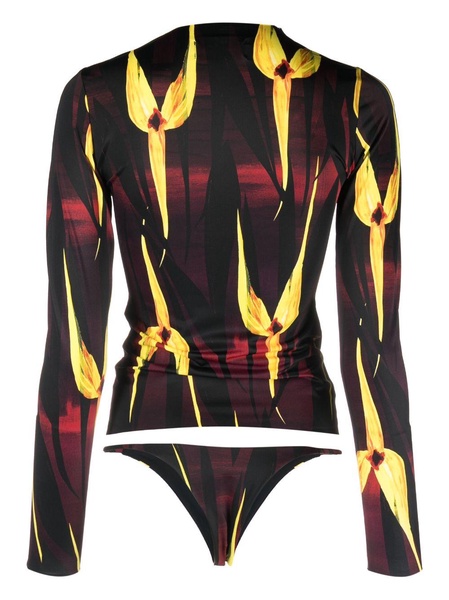 Midnight Orchid-print surfer set 