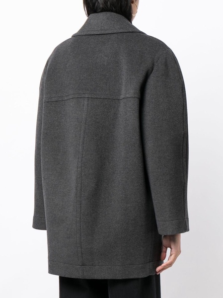 notched-lapels double-breasted coat 