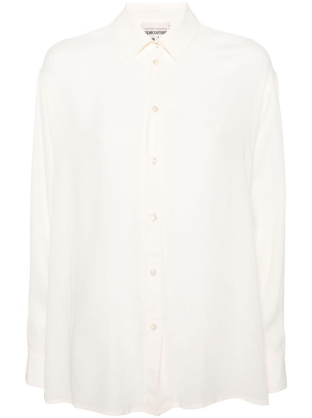 classic-collar crepe shirt