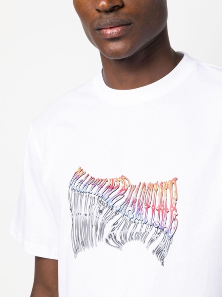 surrealist face-print cotton T-shirt