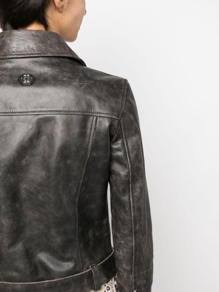 leather biker jacket