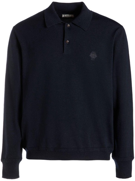 logo-embroidered long-sleeved polo shirt 