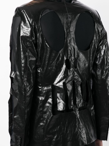 cut-out shine-finish jacket